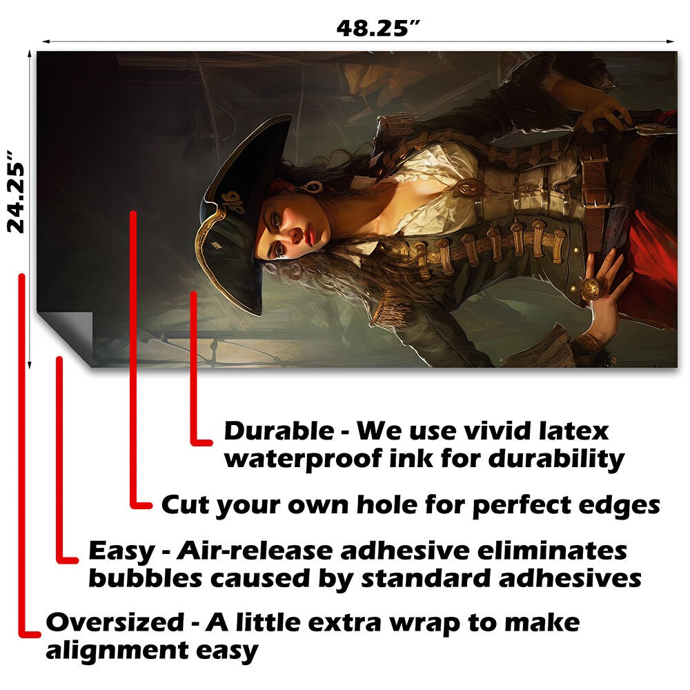 Vintage Pirates Painting - Cornhole Board Wrap - Set of 2