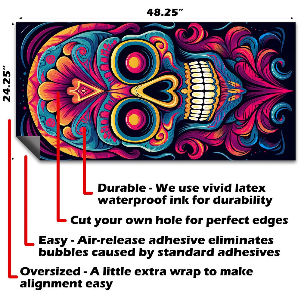 Sugar Skulls - Cornhole Board Wrap - Set of 2