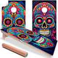 Sugar Skulls - Cornhole Board Wrap - Set of 2