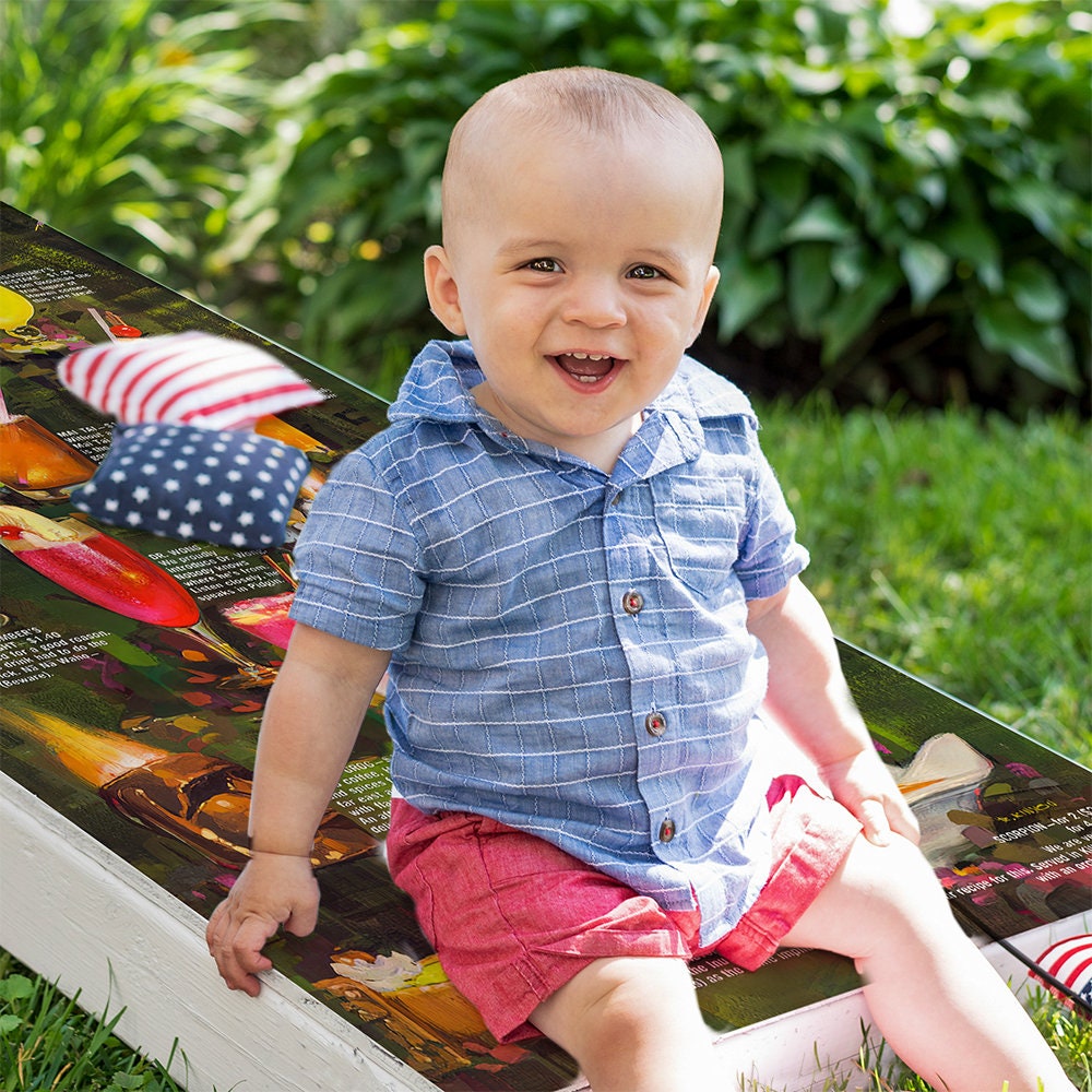 Tiki Drink Menus - Cornhole Board Wrap - Set of 2