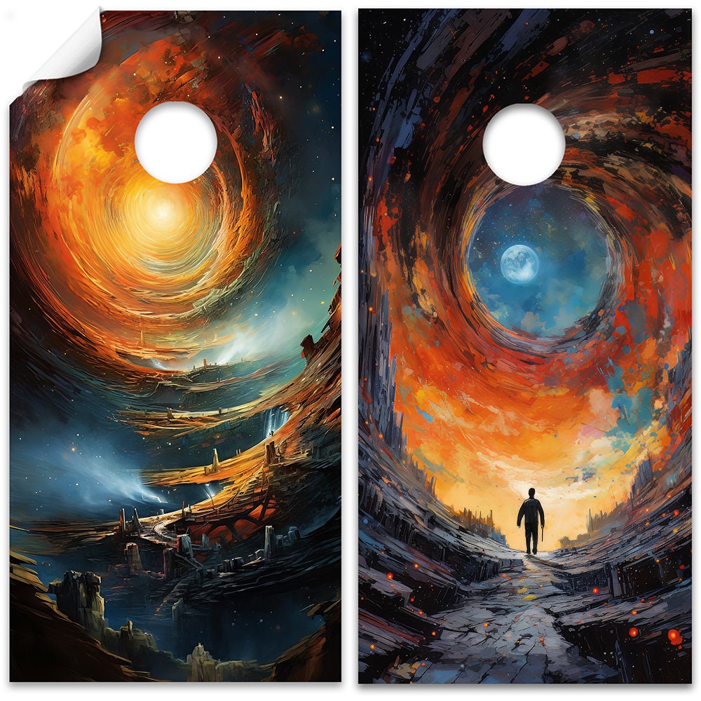 Time Warp - Cornhole Board Wrap - Set of 2