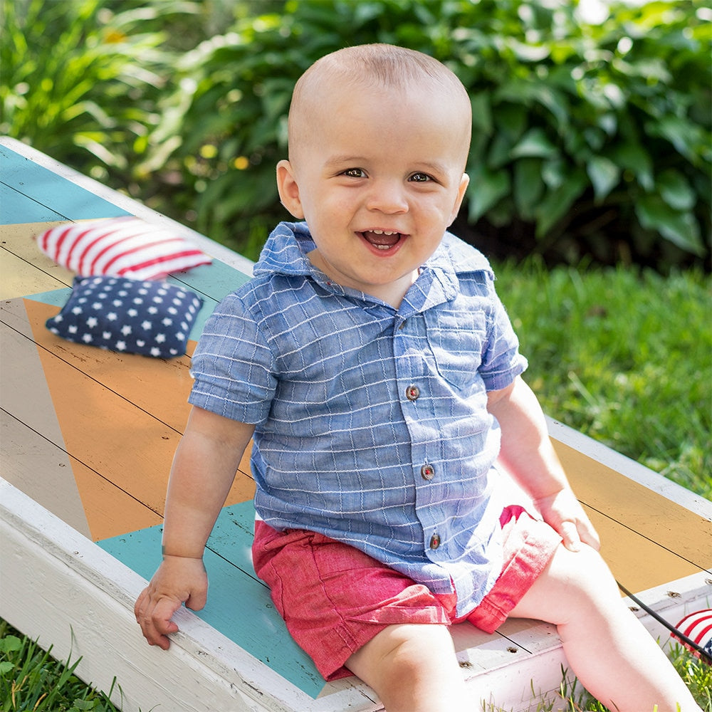 Minimalist Geometric Shapes - Cornhole Board Wrap - Set of 2