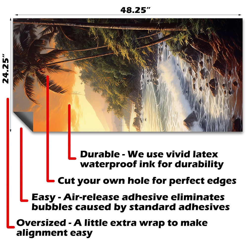 Tropical Beaches - Cornhole Board Wrap - Set of 2