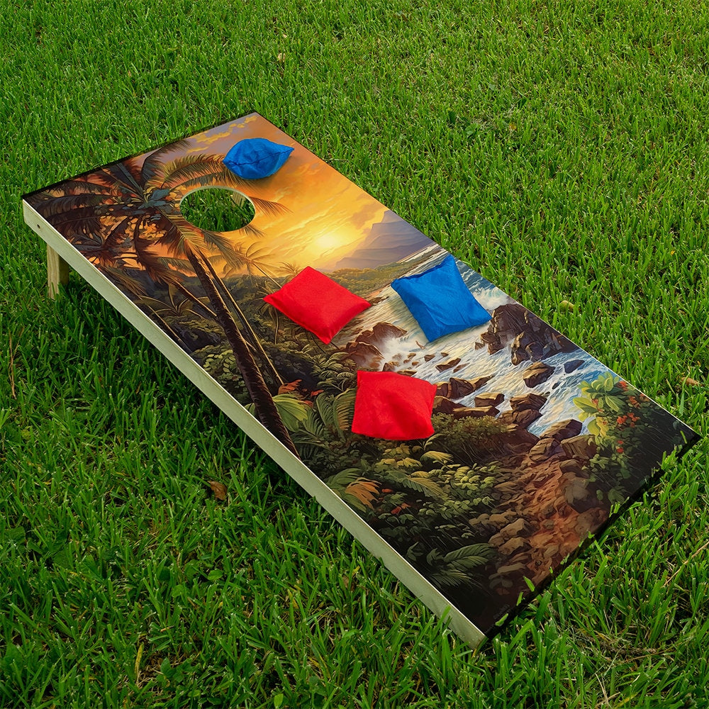 Tropical Beaches - Cornhole Board Wrap - Set of 2