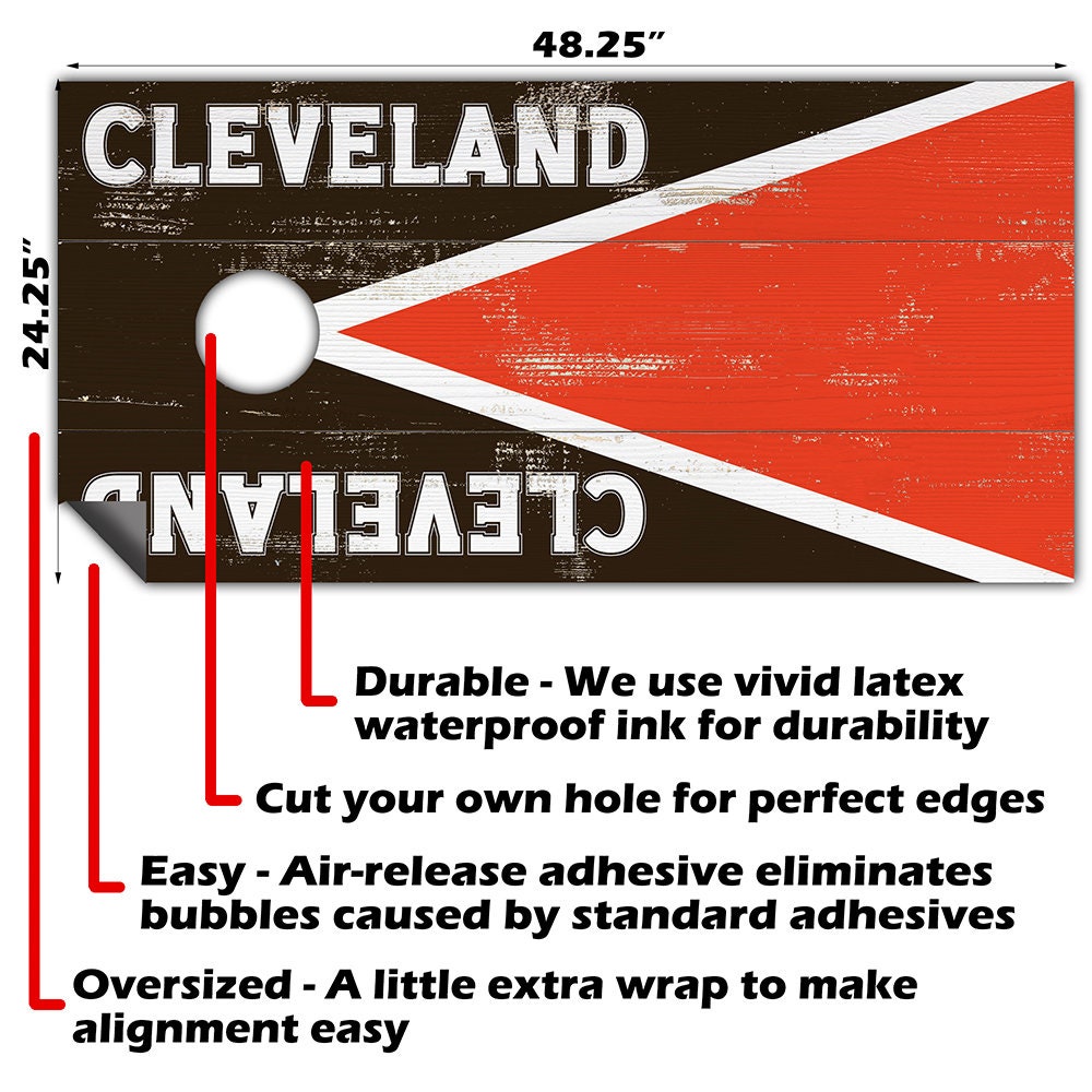 Cleveland Football - Cornhole Board Wrap - Set of 2