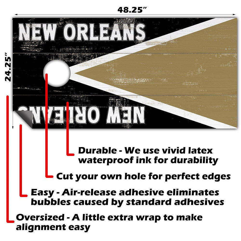 New Orleans Football - Cornhole Board Wrap - Set of 2