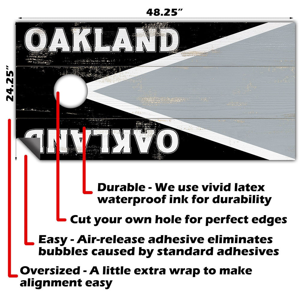 Oakland Football - Cornhole Board Wrap - Set of 2
