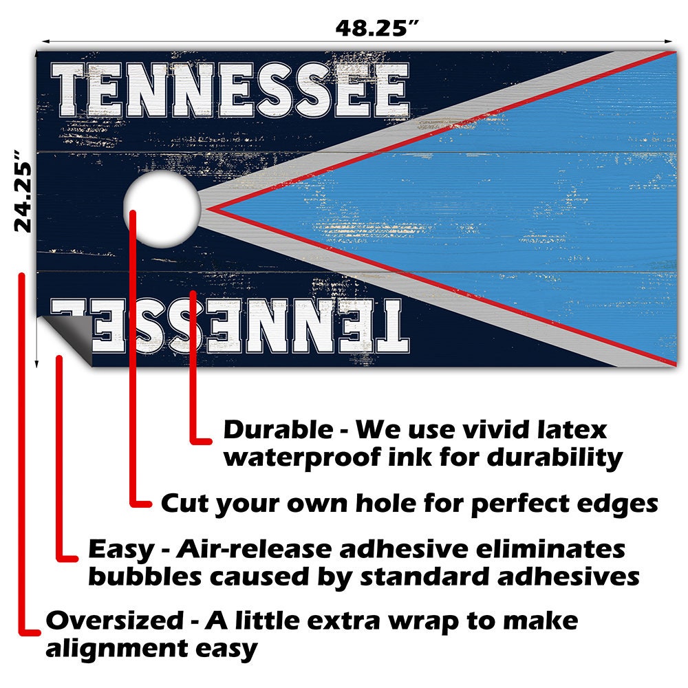 Tennessee Football - Cornhole Board Wrap - Set of 2