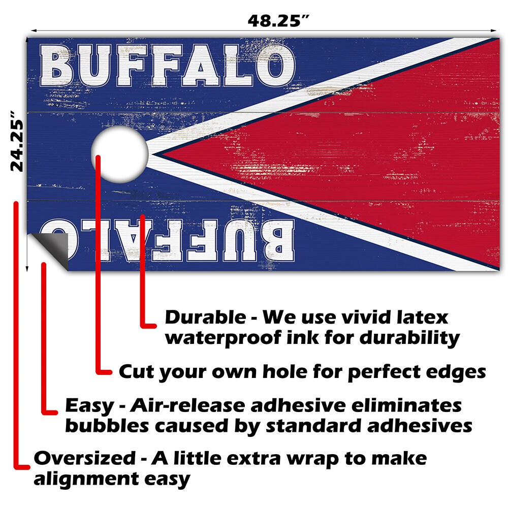 Buffalo Football - Cornhole Board Wrap - Set of 2