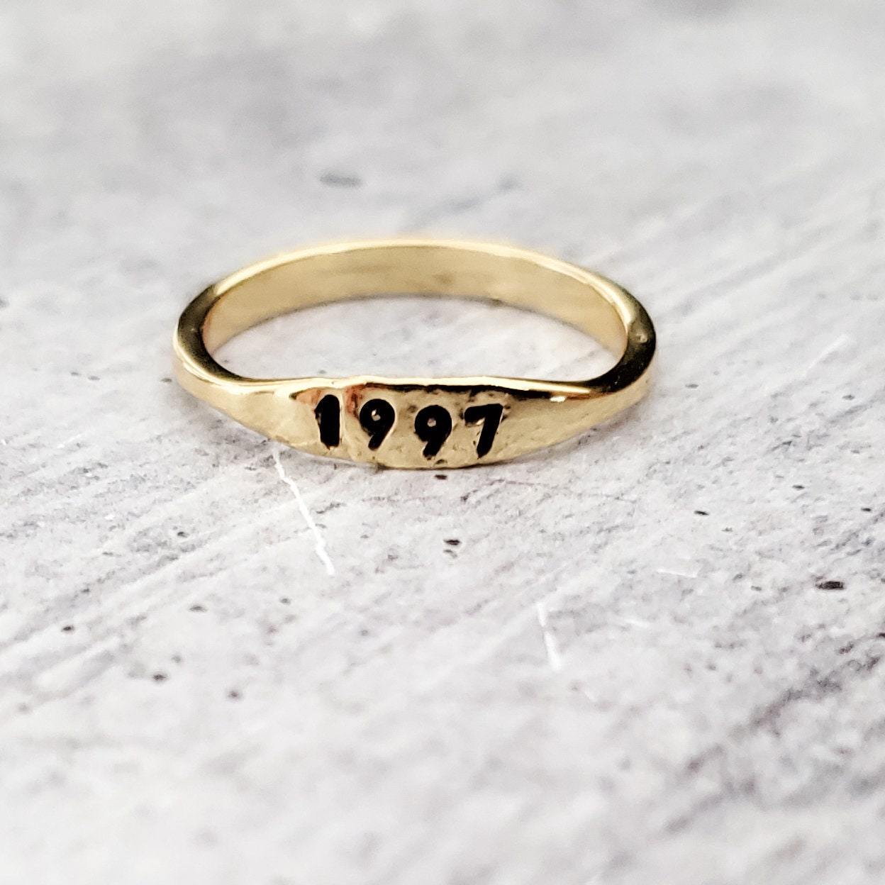 Dainty Gold or Silver Birth Year Ring