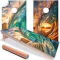 Morning and Sundown Tunnel Waves - Cornhole Board Wrap - Set of 2