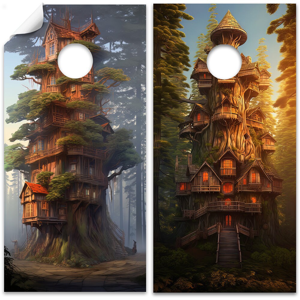 Home in the Trees - Cornhole Board Wrap - Set of 2