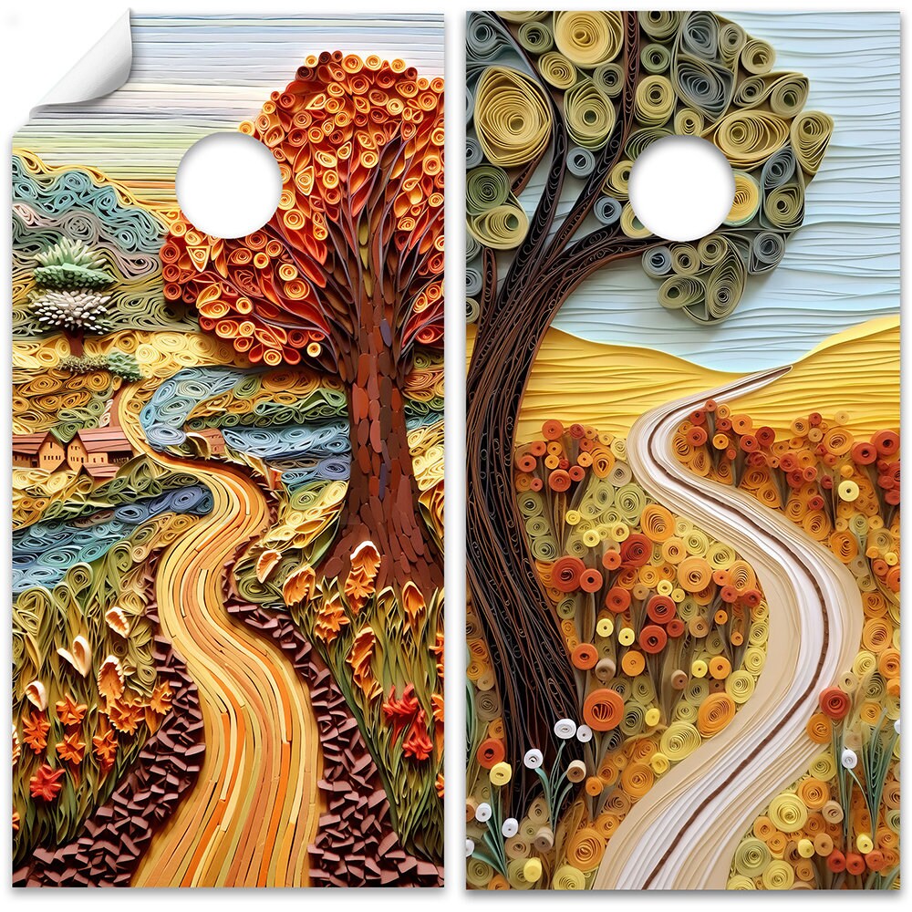 Country Roads - Cornhole Board Wrap - Set of 2