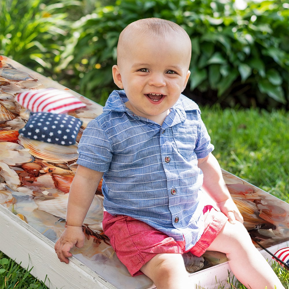 Shells Painting - Cornhole Board Wrap - Set of 2