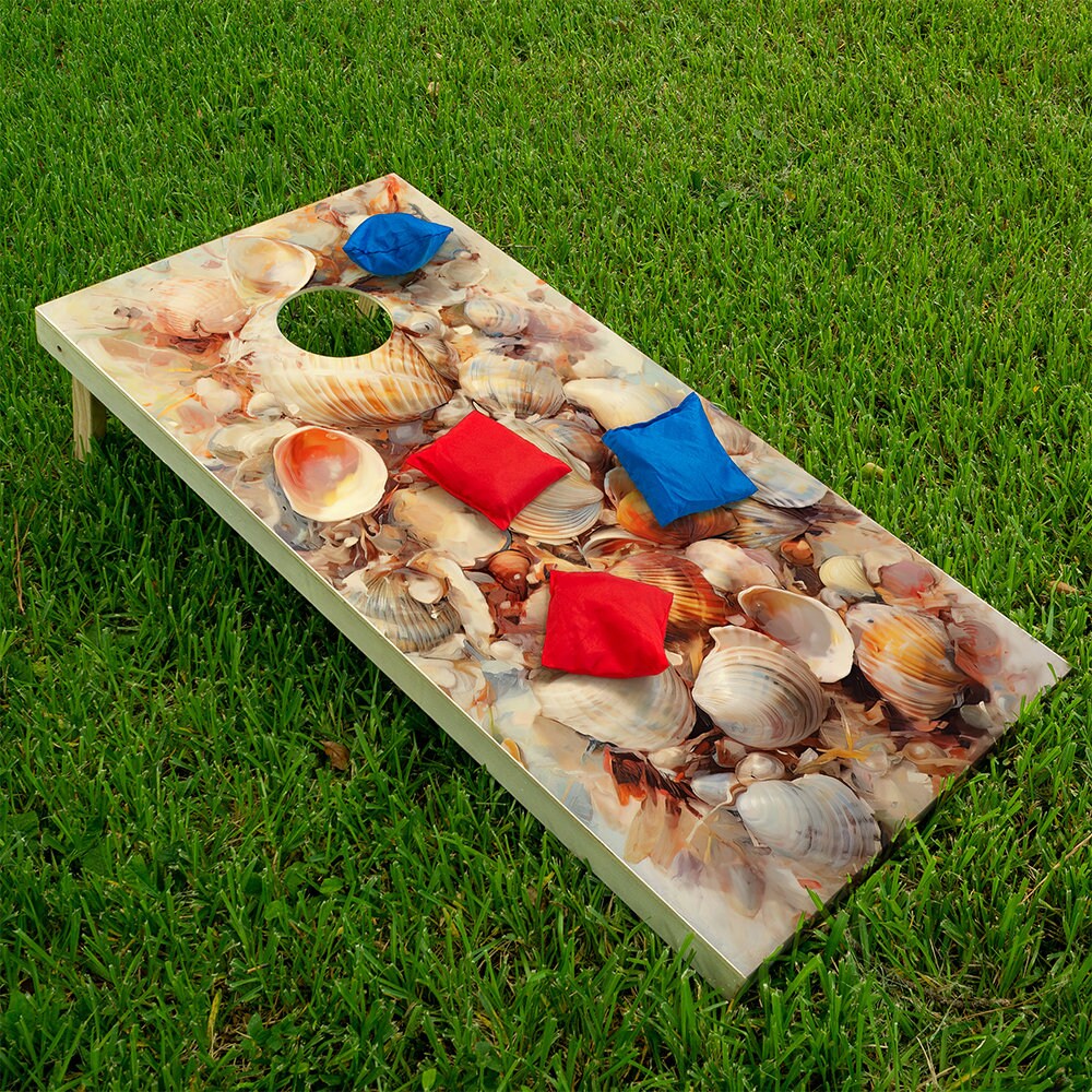 Shells Painting - Cornhole Board Wrap - Set of 2