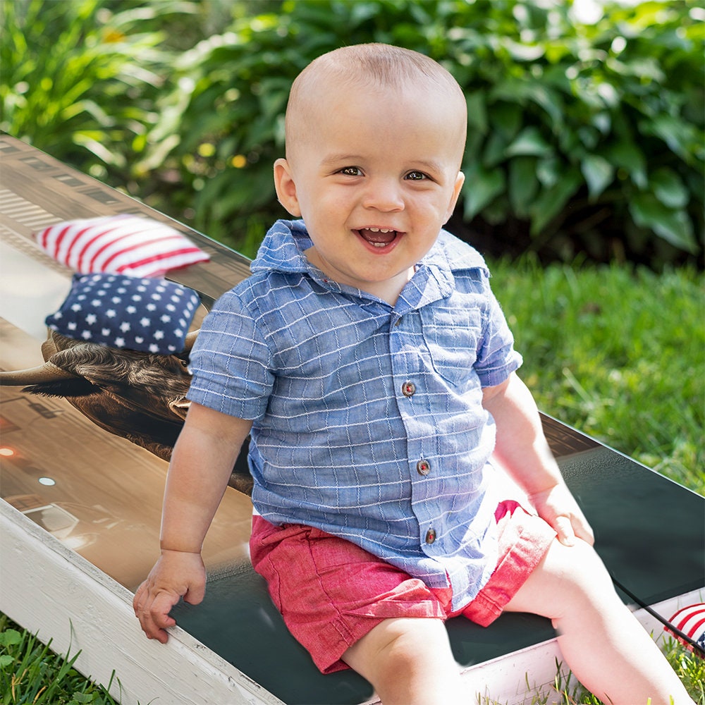 Wall Street Bear and Bull - Cornhole Board Wrap - Set of 2