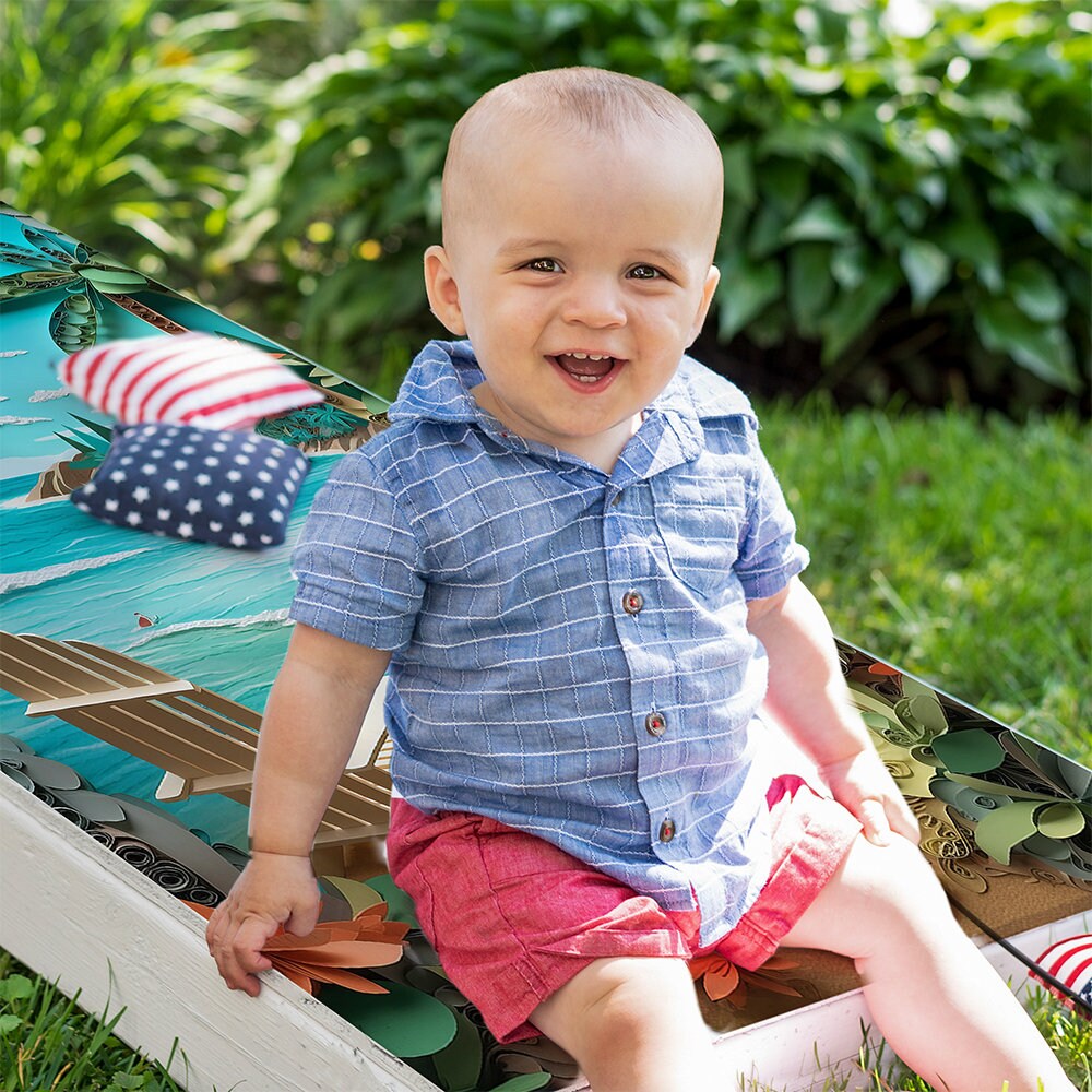 Beach Dreams - Cornhole Board Wrap - Set of 2