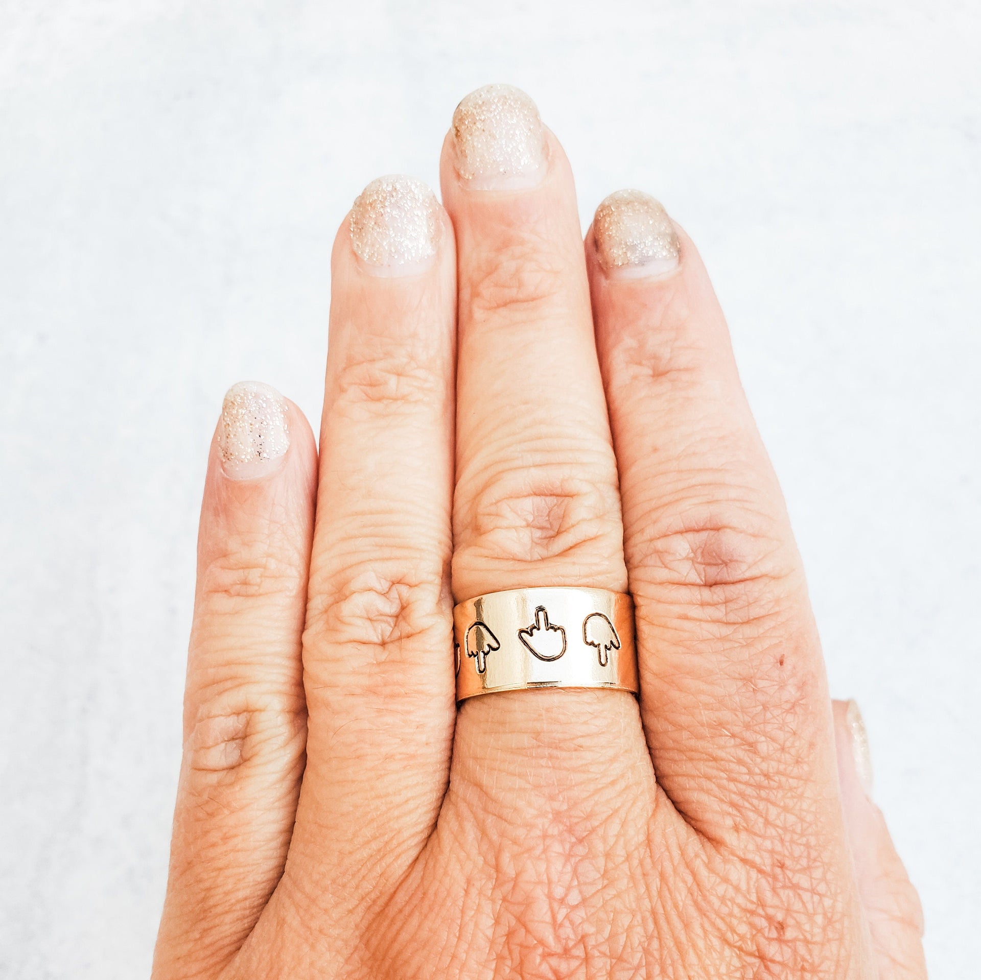 Gold Middle Finger Ring