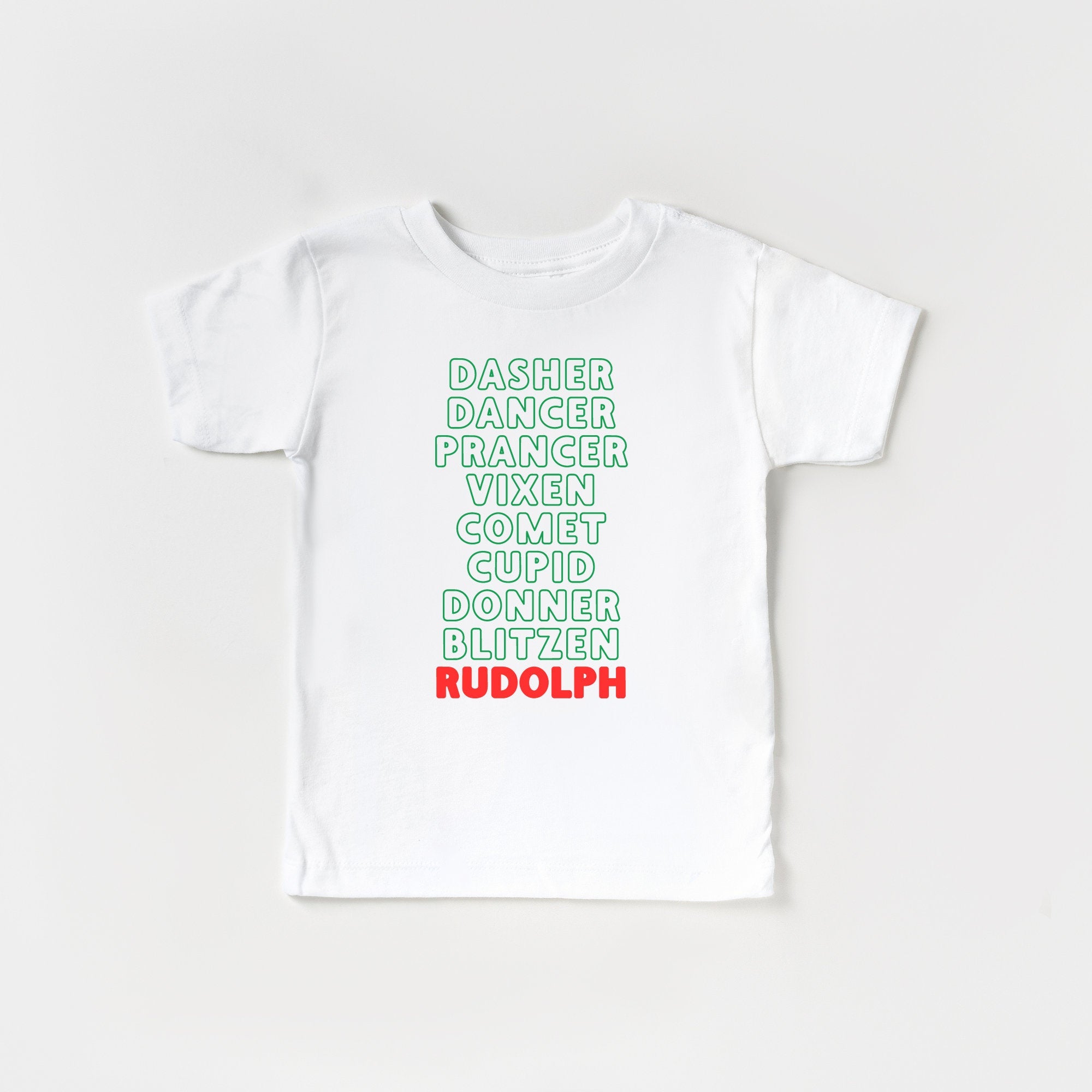 Rudolf Reindeer list Toddler and Youth Christmas shirt