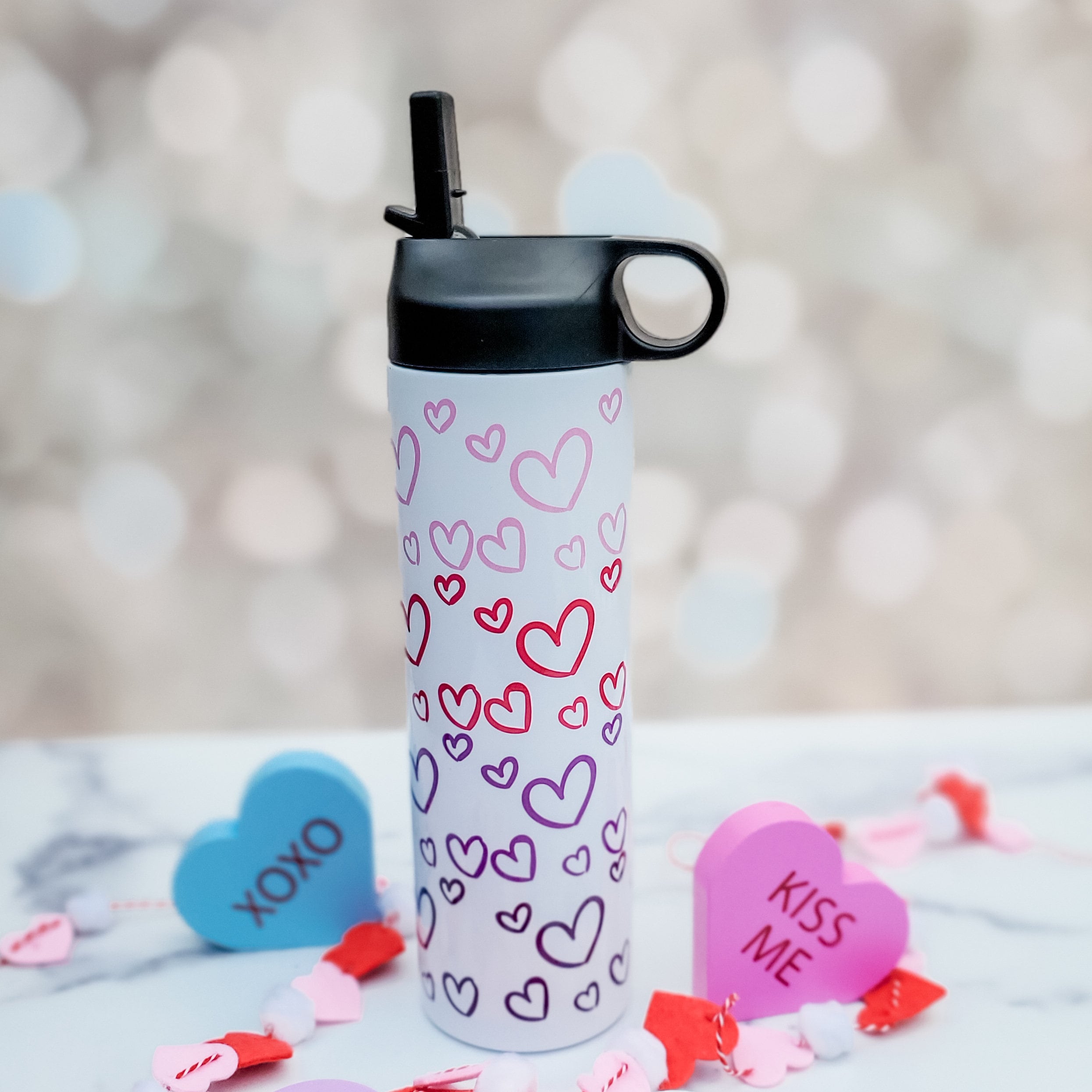 Matching Name Heart Ombre Water Bottle