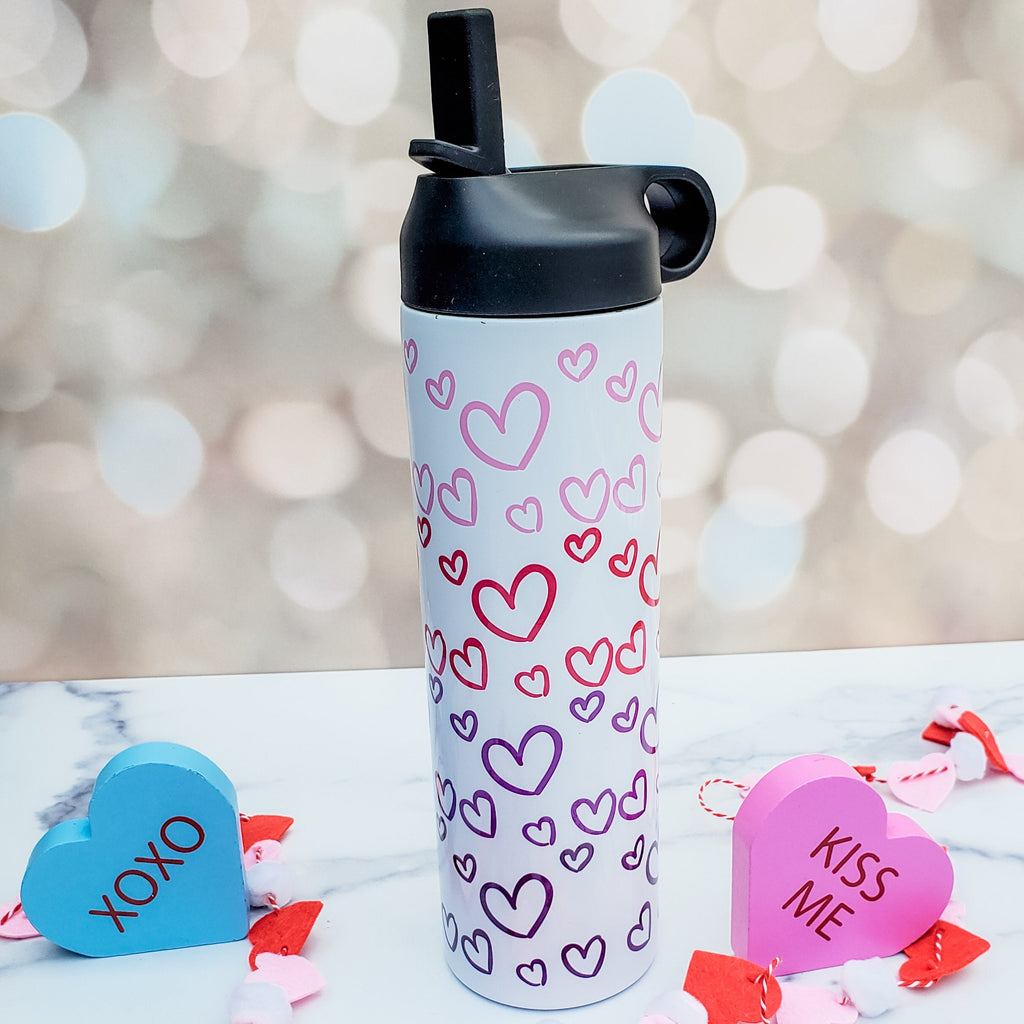 Matching Name Heart Ombre Water Bottle