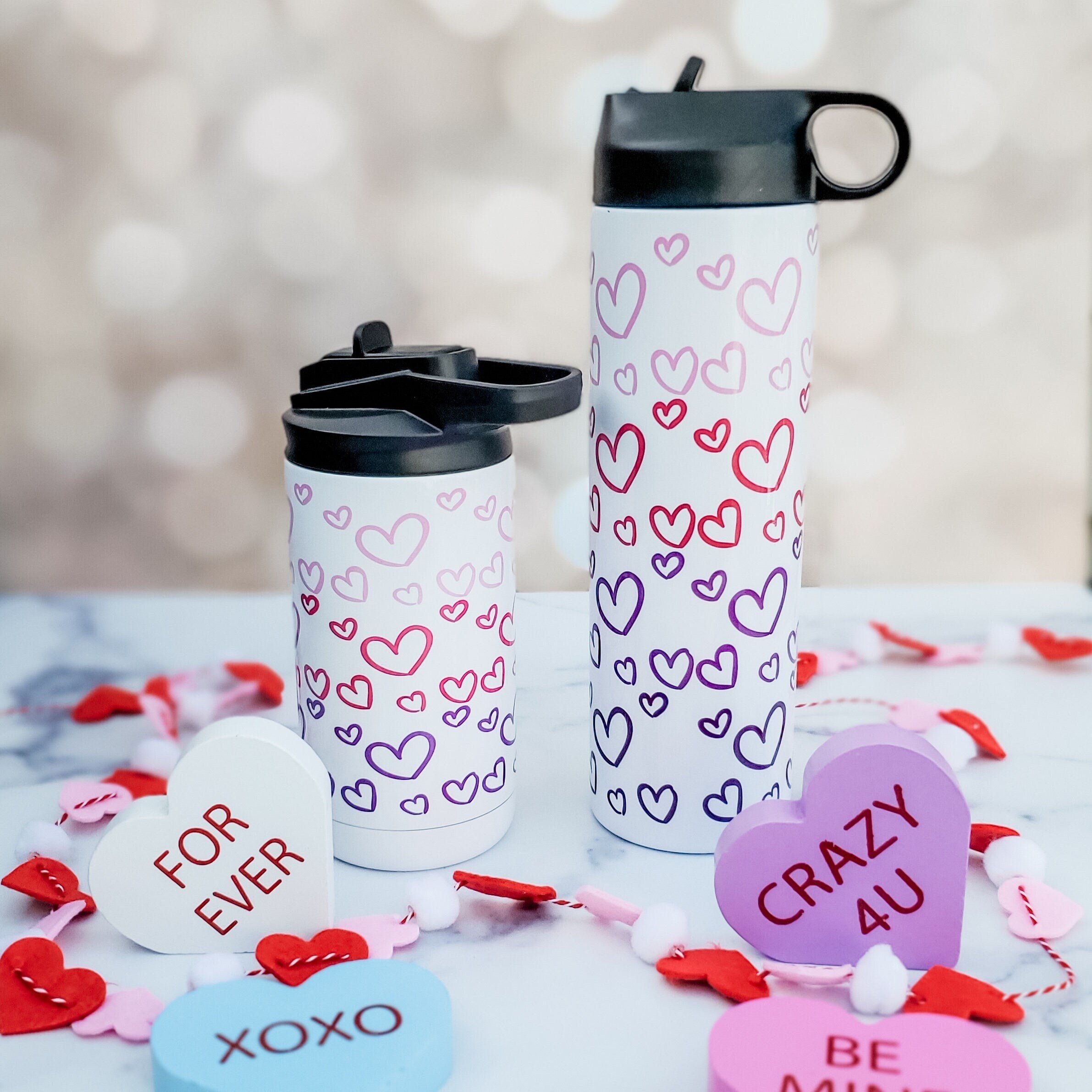 Matching Name Heart Ombre Water Bottle