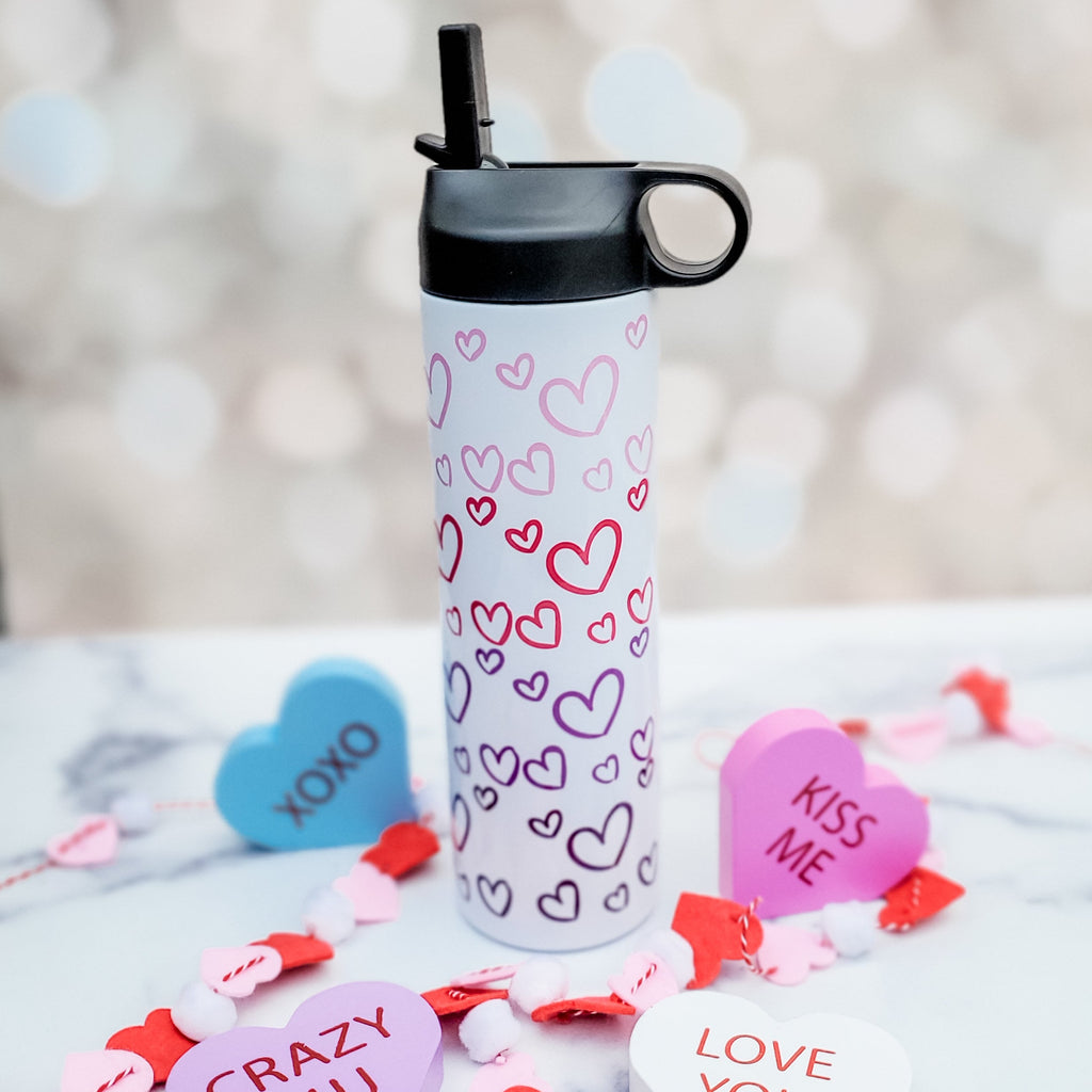 Matching Name Heart Ombre Water Bottle