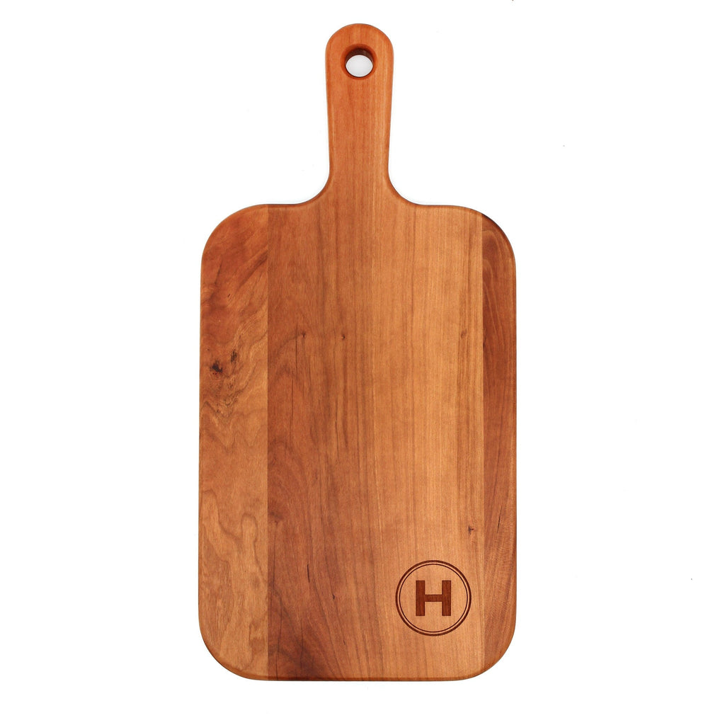 Personalized Last Name Letter Charcuterie Board, Monogram Cherry Wood Paddle Board, Mother’s Day Gift, Wedding Gift, Made in The USA