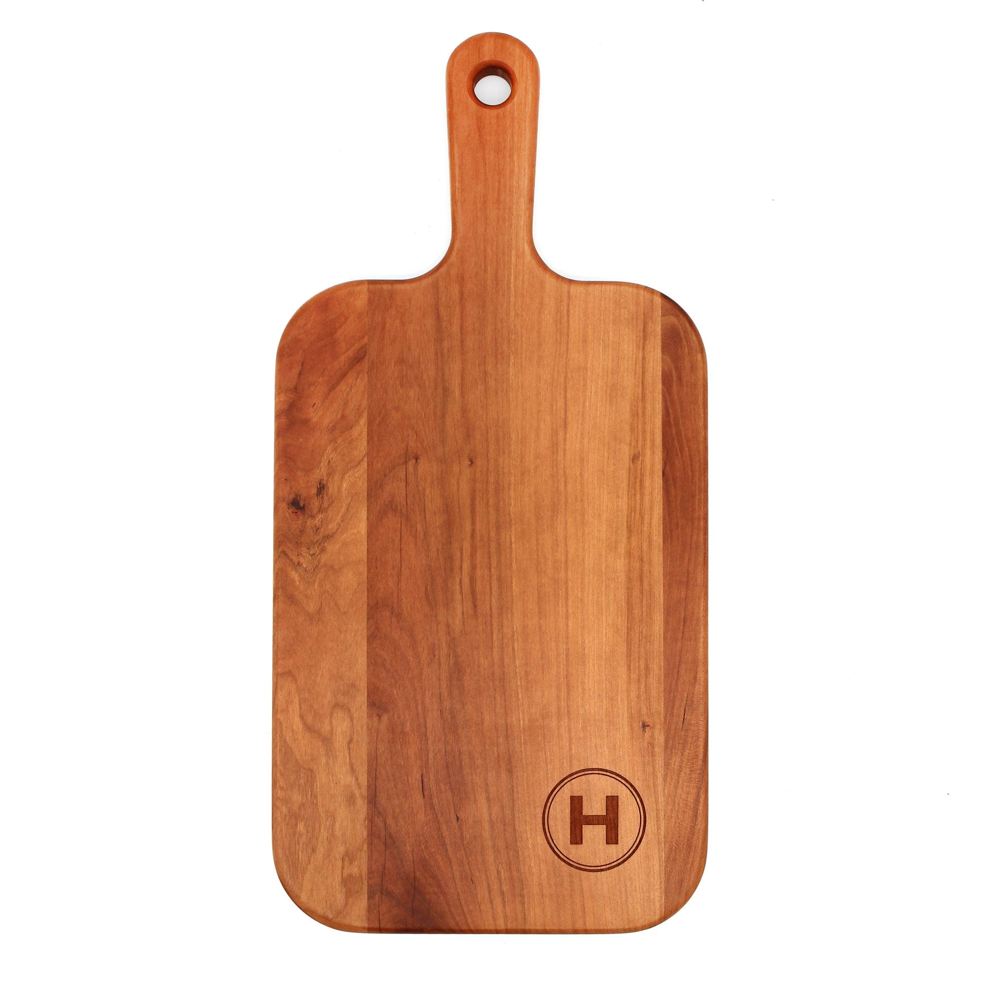 Personalized Last Name Letter Charcuterie Board, Monogram Cherry Wood Paddle Board, Mother’s Day Gift, Wedding Gift, Made in The USA