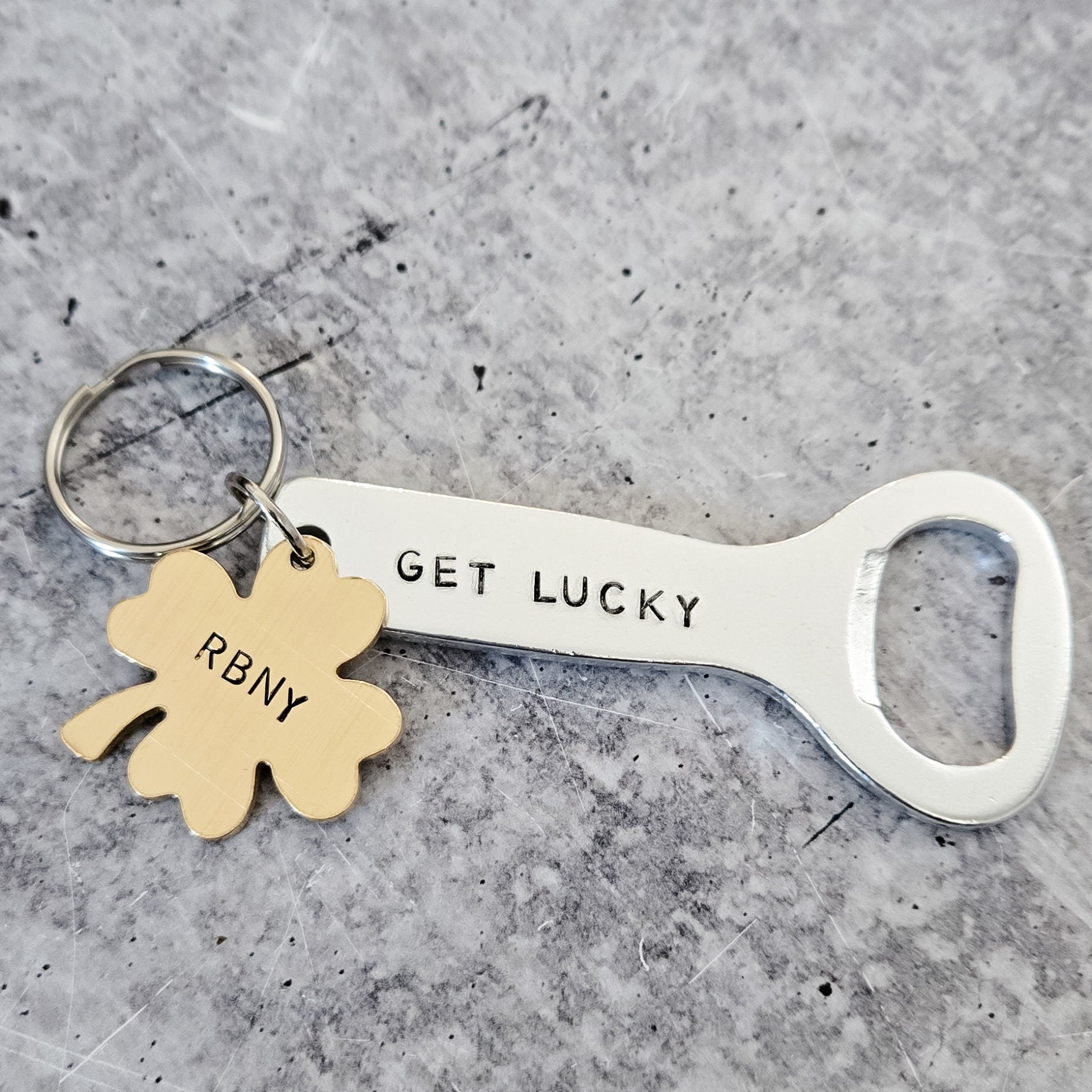 Get Lucky Personalized St. Patrick's Day Beer Bottle Opener Keychain
