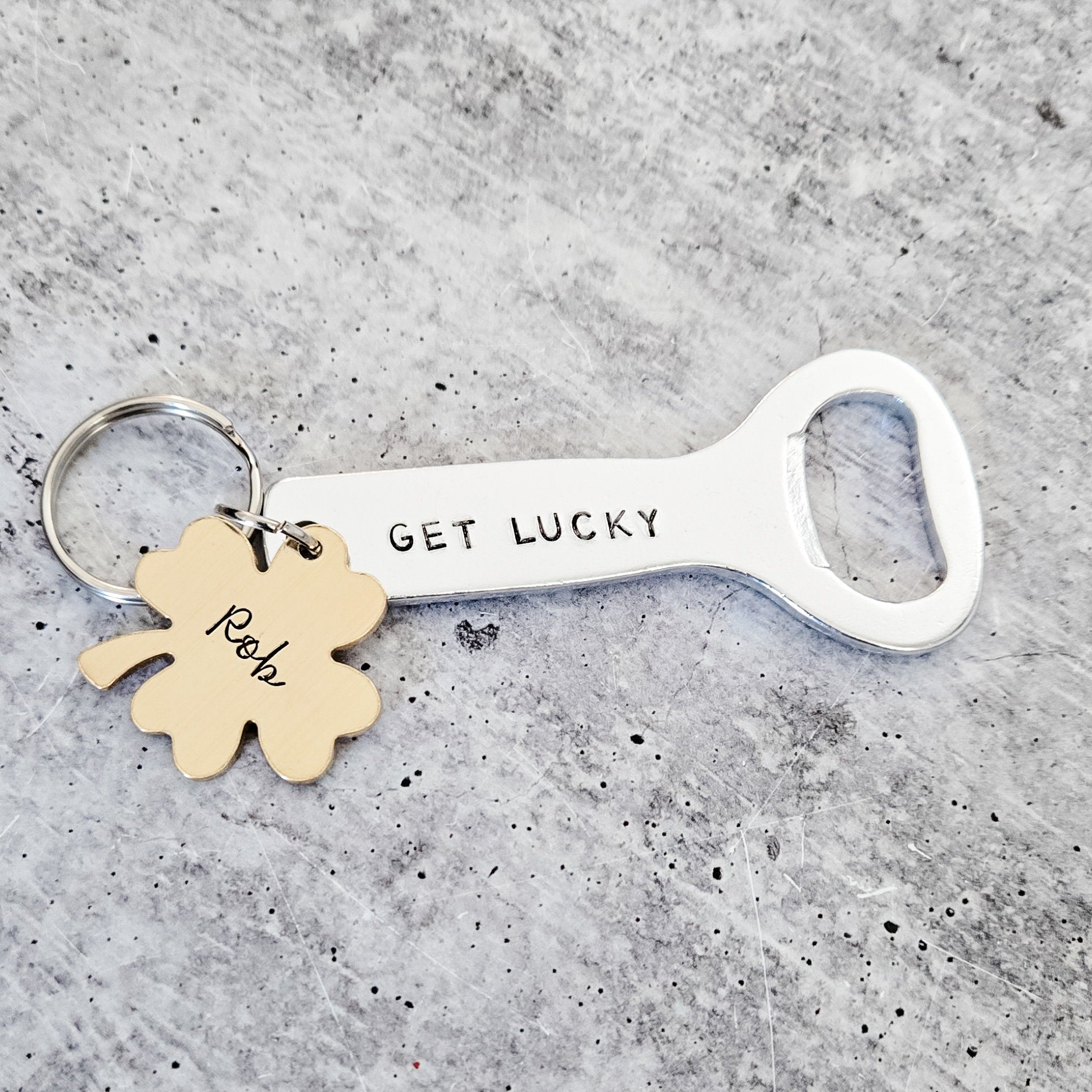 Get Lucky Personalized St. Patrick's Day Beer Bottle Opener Keychain