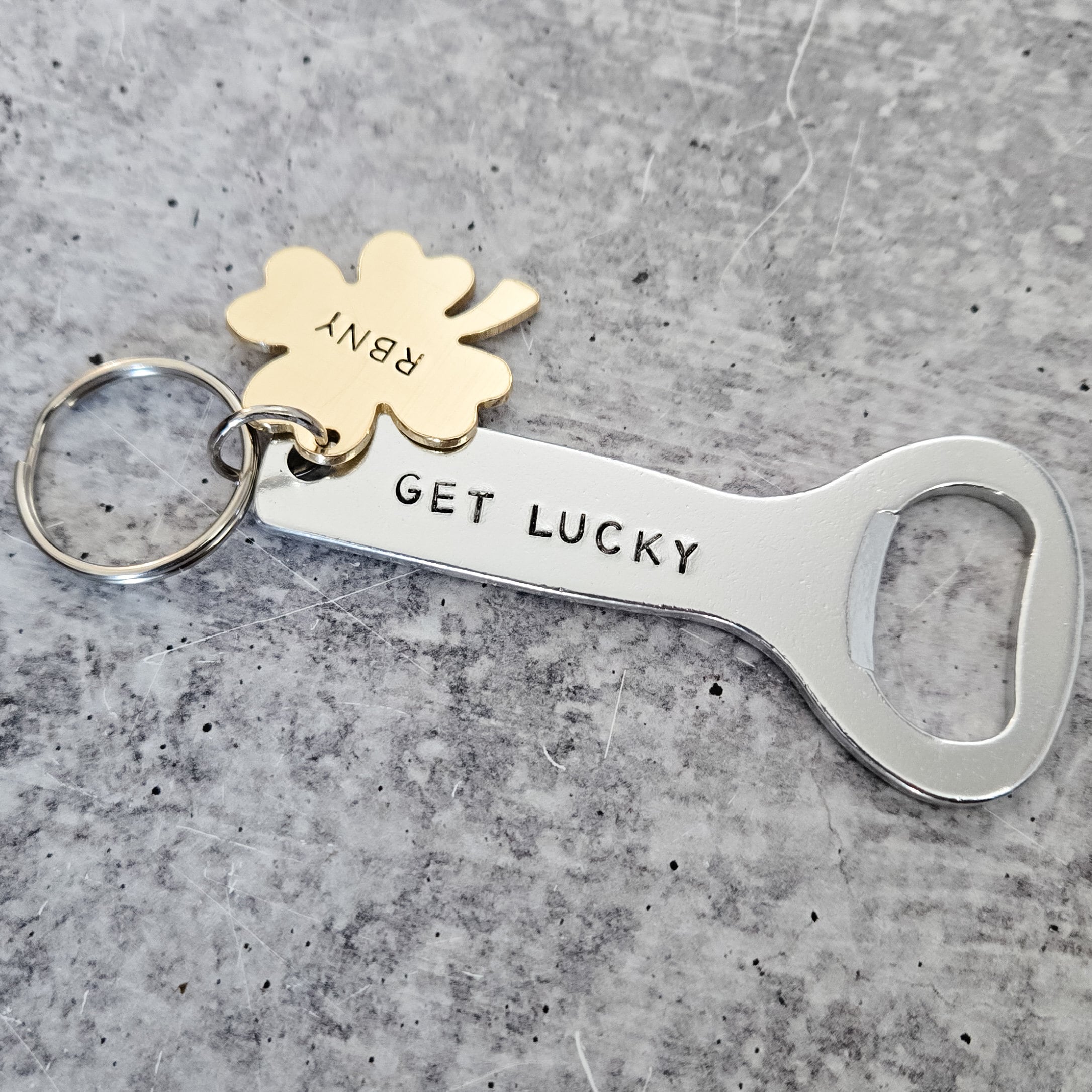 Get Lucky Personalized St. Patrick's Day Beer Bottle Opener Keychain