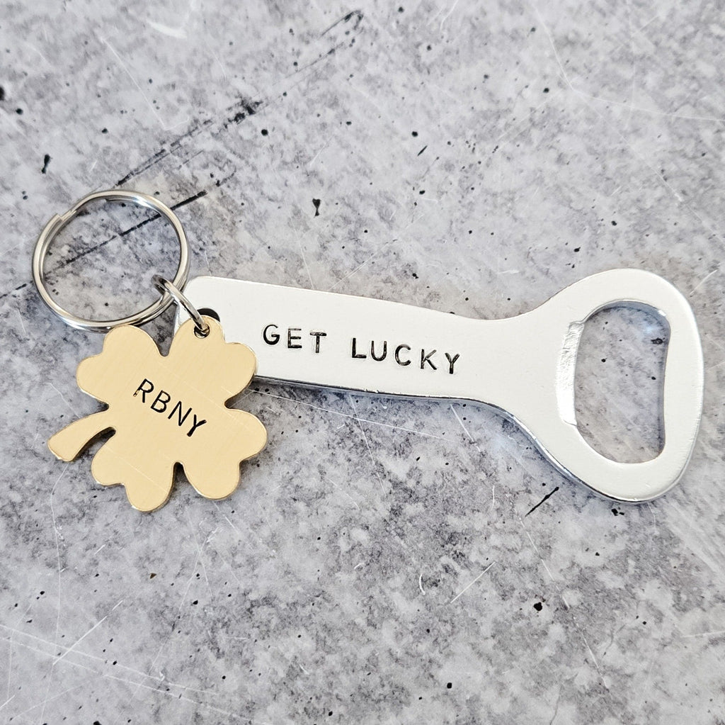 Get Lucky Personalized St. Patrick's Day Beer Bottle Opener Keychain