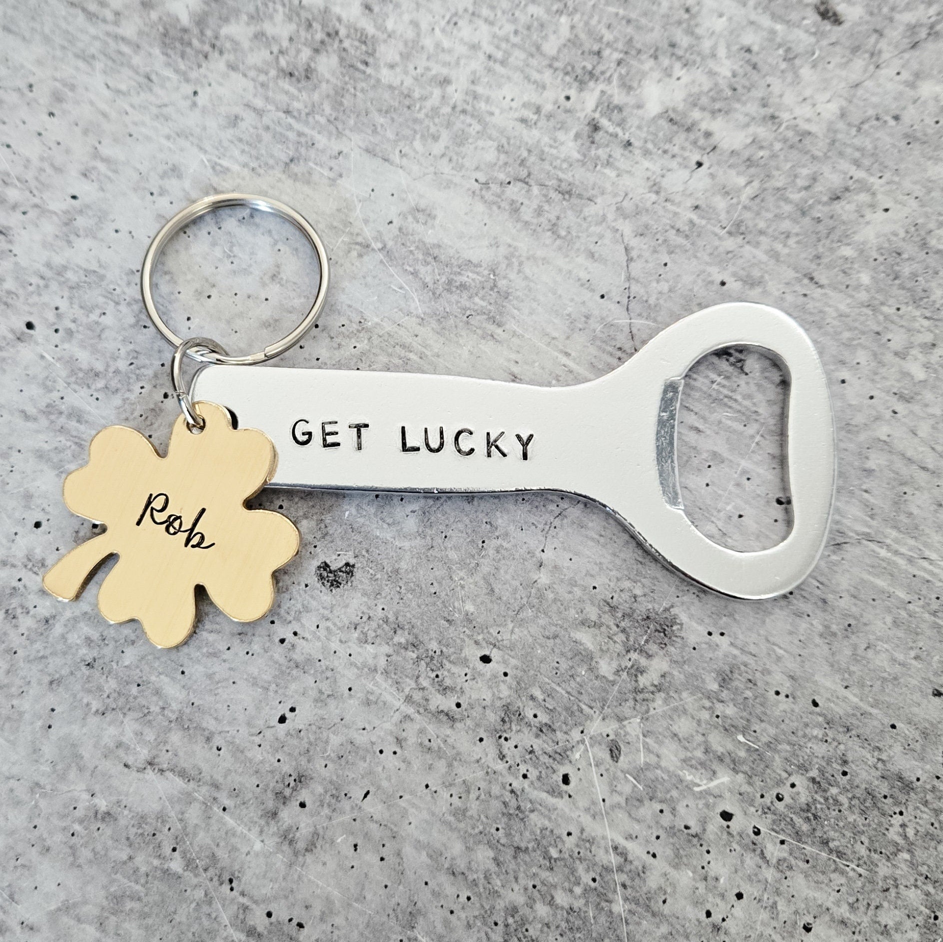 Get Lucky Personalized St. Patrick's Day Beer Bottle Opener Keychain