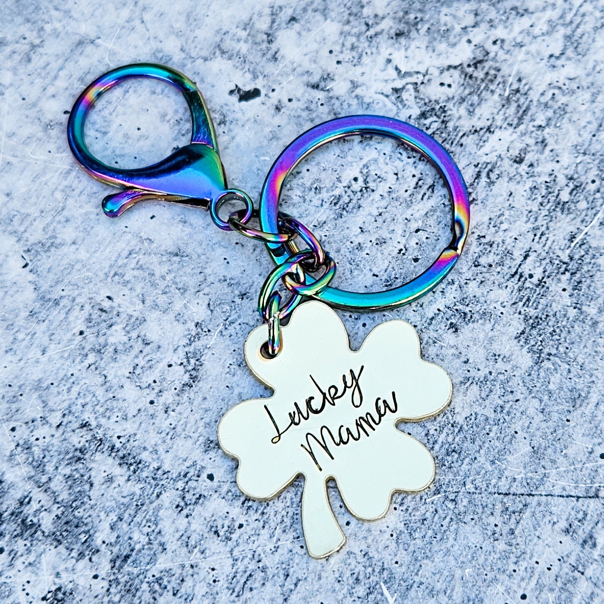 Custom Lucky Four Leaf Clover Keyring