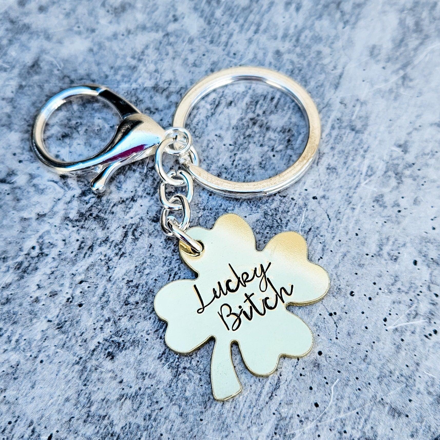 Custom Lucky Four Leaf Clover Keyring