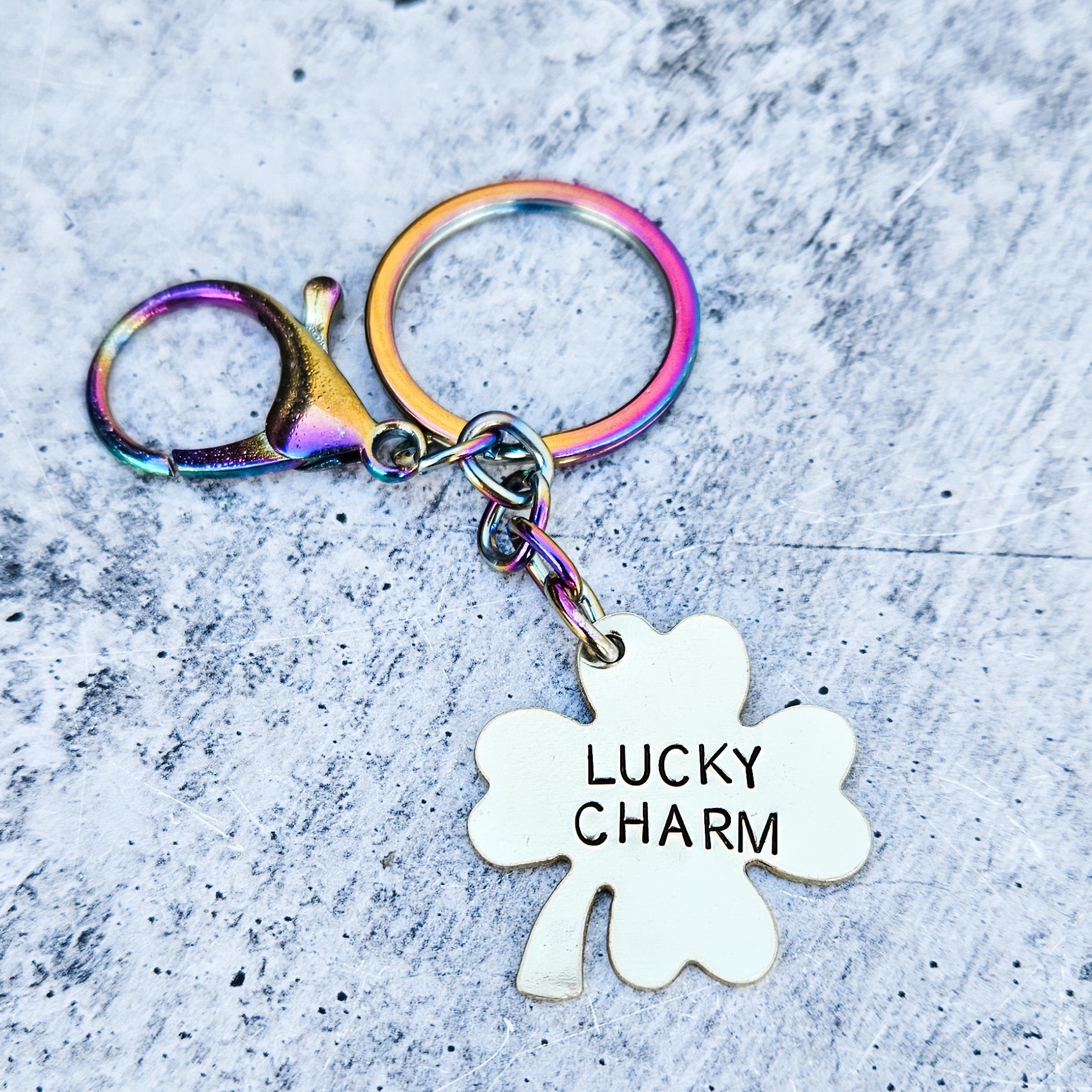 Lucky Charm Four Leaf Clover Keychain