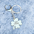Get Lucky Four Leaf Clover Keyring