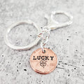 Lucky Penny Four Leaf Clover Keychain