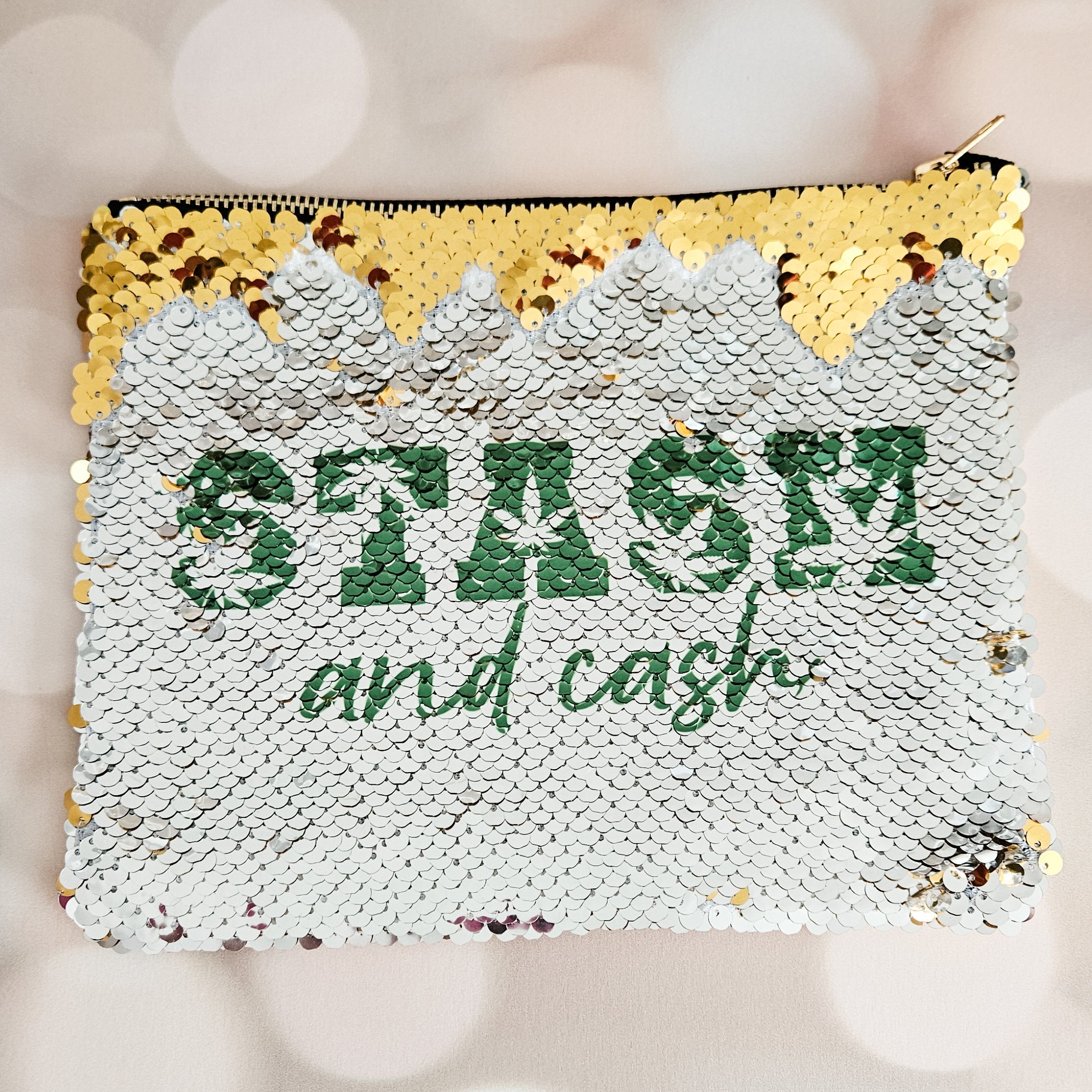 Stash and Cash 420 Sequin Cosmetic Case