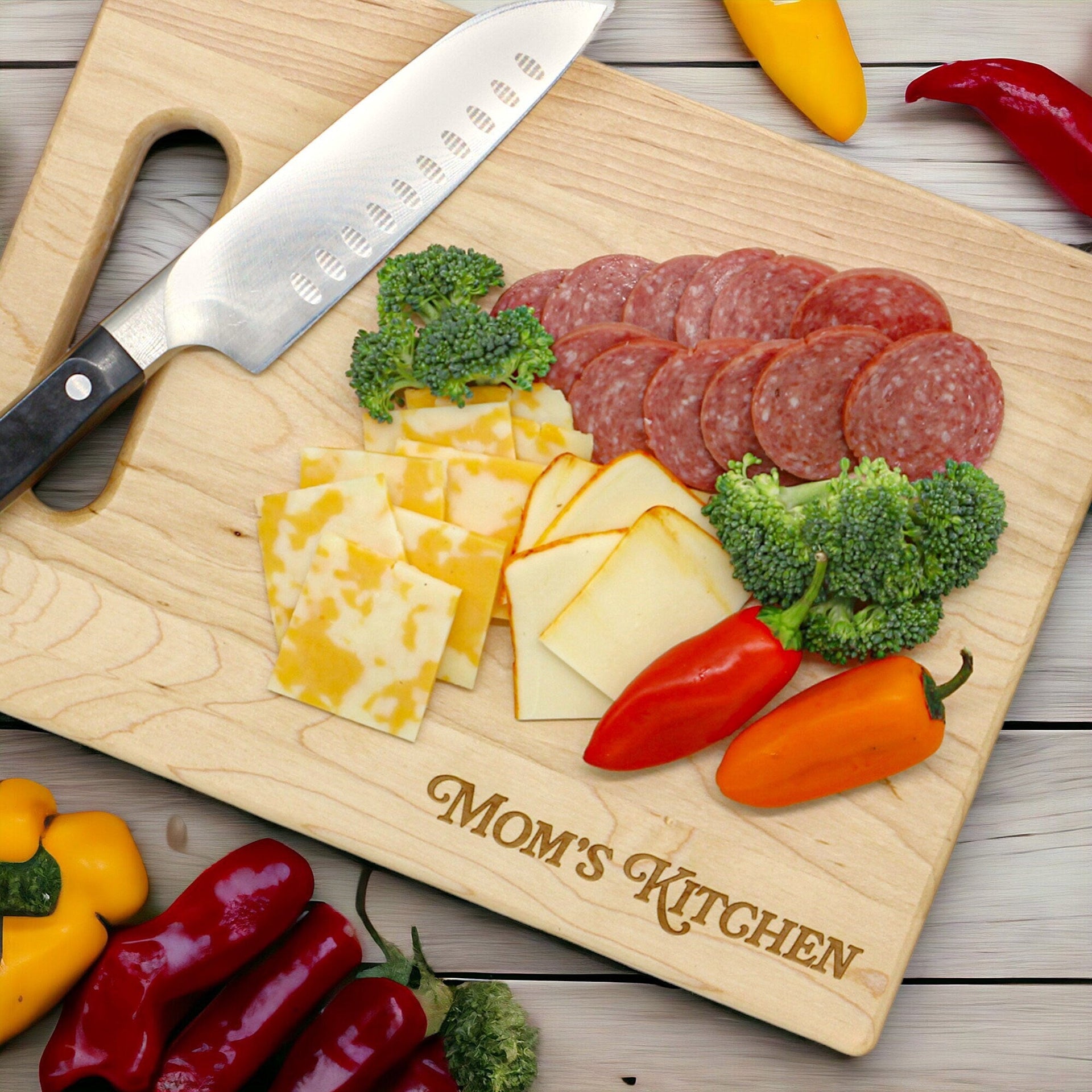 Personalized Mothers Day Cutting Board, Custom Gift for Wife, Monogrammed Gifts for her, Personalized Mother's Day Gift, USA Made