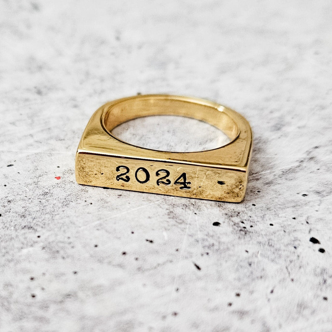 Class of 2026 Flat Top Gold Ring - Silver Class Ring 2026