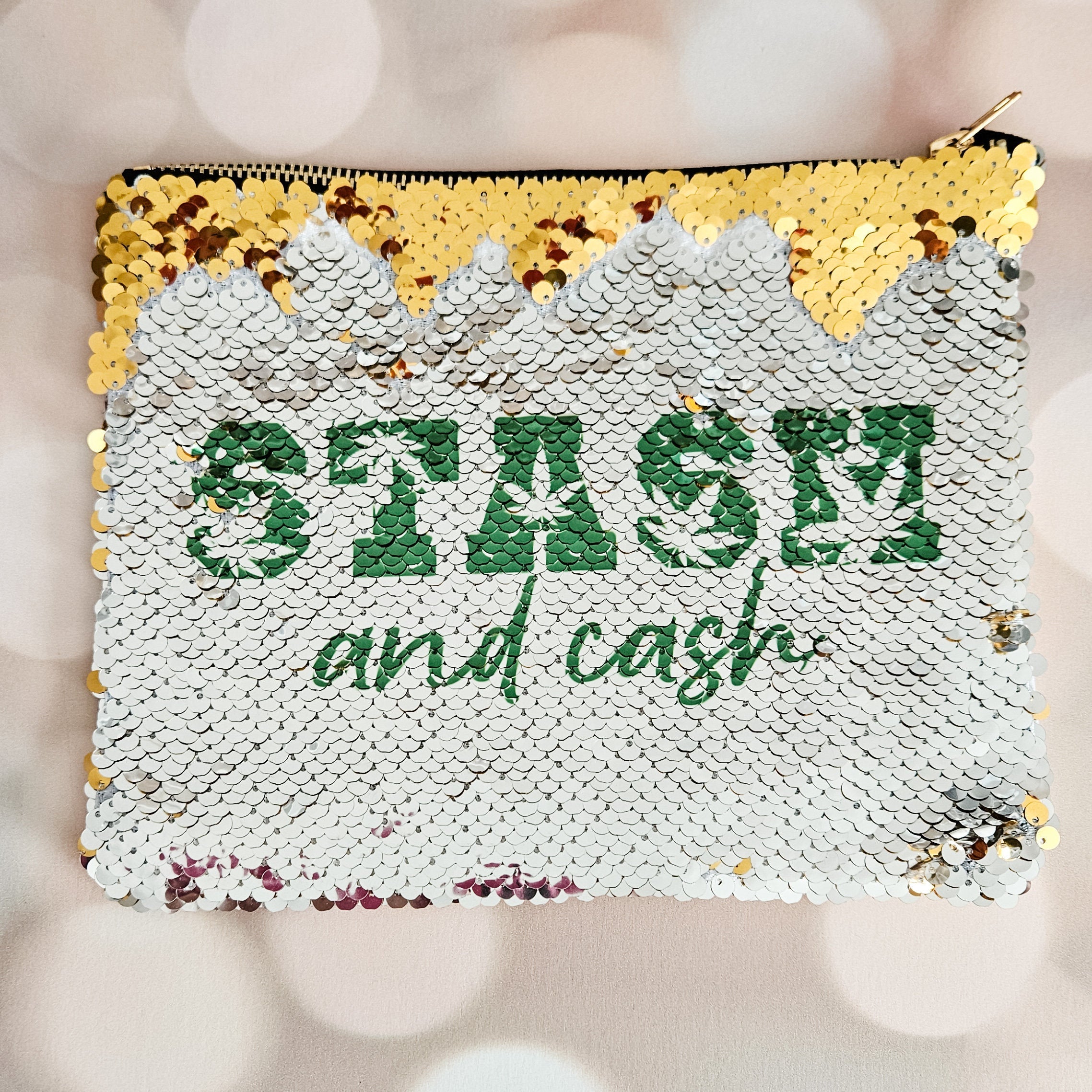 Stash and Cash 420 Sequin Cosmetic Case