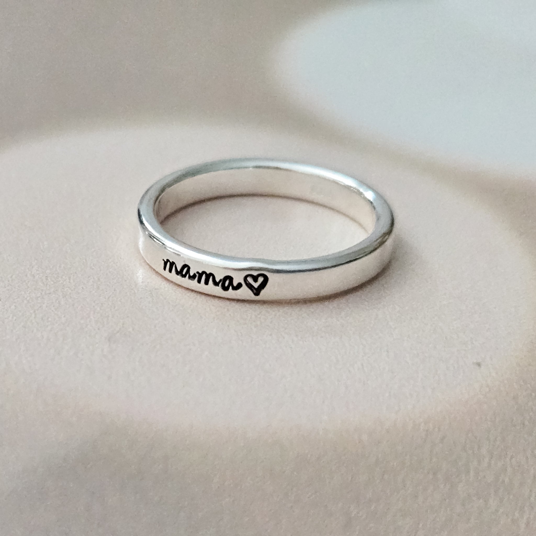 Mama Silver Stacking Ring