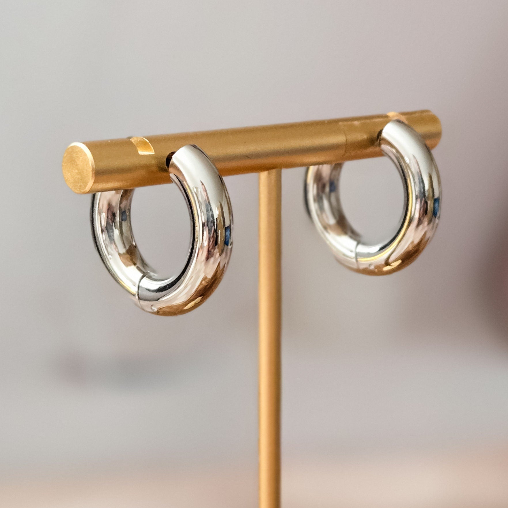 Chunky Huggies Hoop Earrings