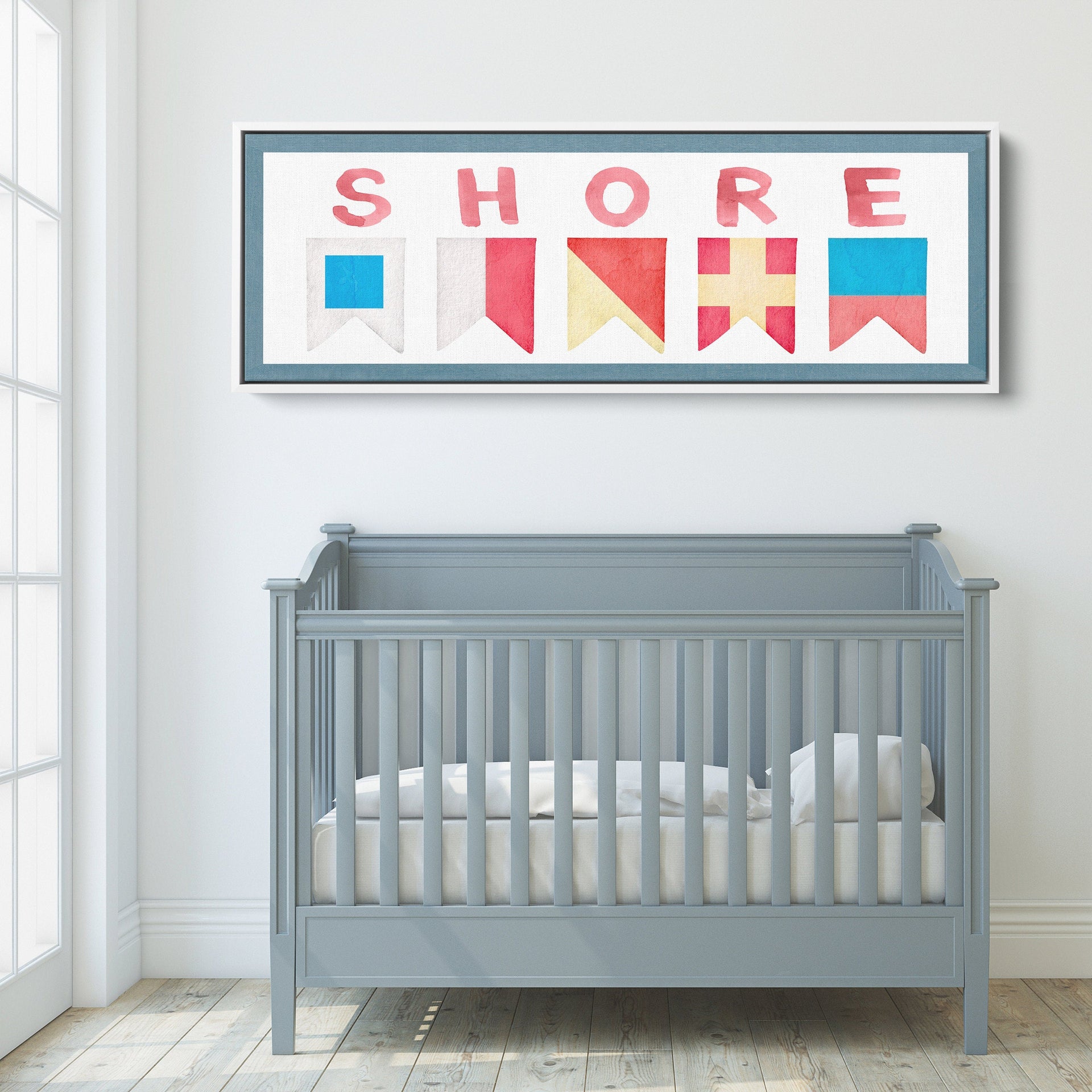 Shore House Nautical Flag Canvas Wall Art Coastal Beach Decor