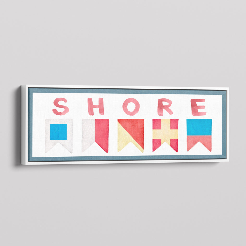 Shore House Nautical Flag Canvas Wall Art Coastal Beach Decor