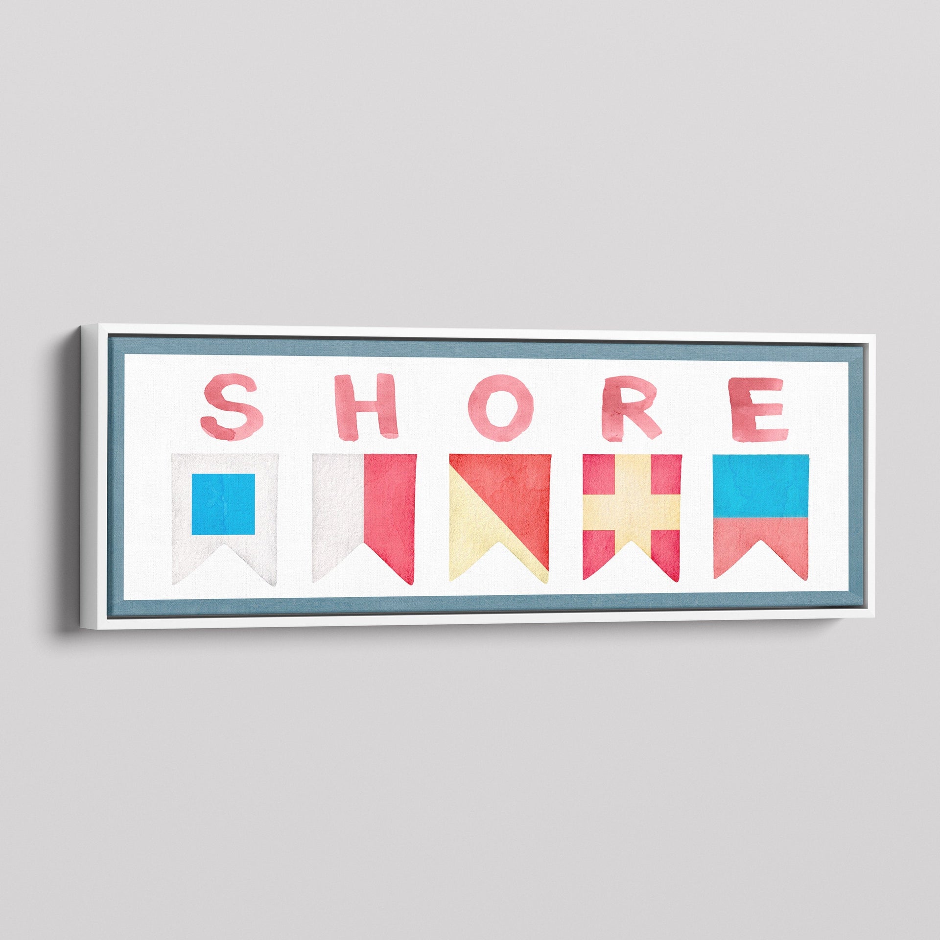 Shore House Nautical Flag Canvas Wall Art Coastal Beach Decor