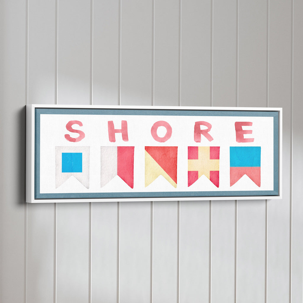 Shore House Nautical Flag Canvas Wall Art Coastal Beach Decor