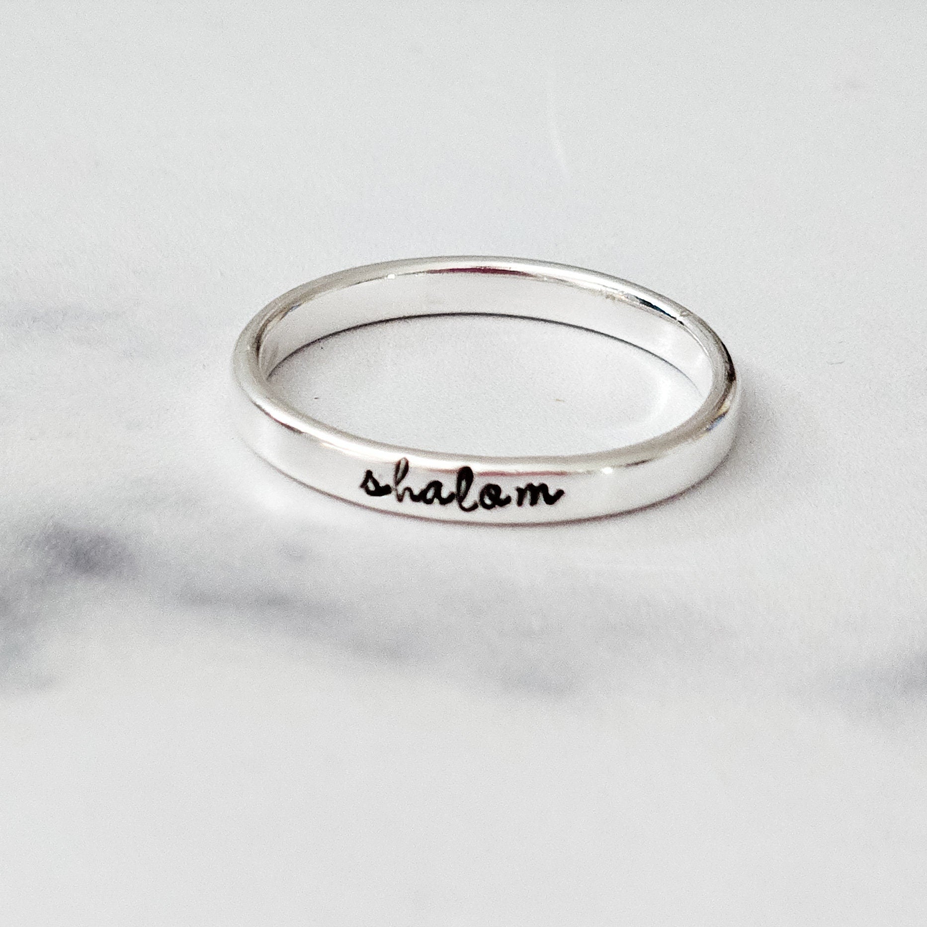 Shalom Sterling Silver Band Ring